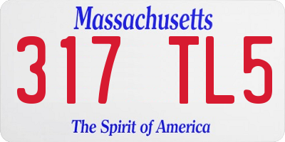 MA license plate 317TL5