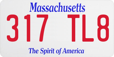 MA license plate 317TL8