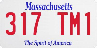 MA license plate 317TM1