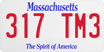 MA license plate 317TM3