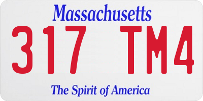 MA license plate 317TM4