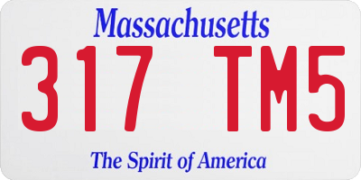MA license plate 317TM5