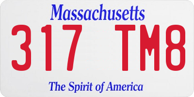 MA license plate 317TM8