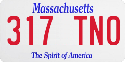 MA license plate 317TN0