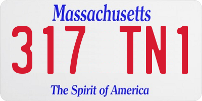 MA license plate 317TN1