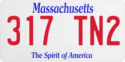 MA license plate 317TN2