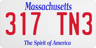 MA license plate 317TN3