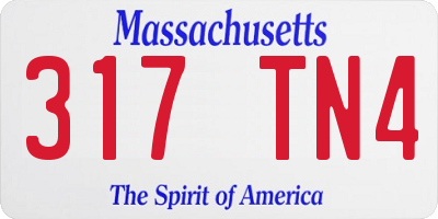 MA license plate 317TN4