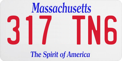 MA license plate 317TN6
