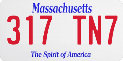 MA license plate 317TN7