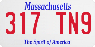 MA license plate 317TN9