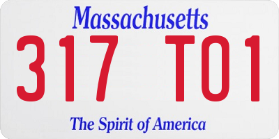 MA license plate 317TO1