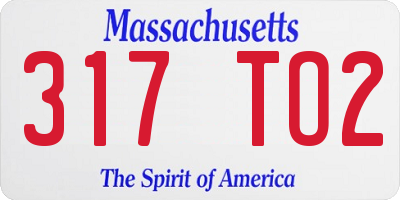 MA license plate 317TO2