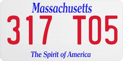 MA license plate 317TO5
