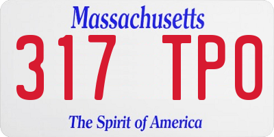 MA license plate 317TP0