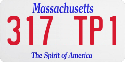MA license plate 317TP1