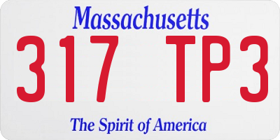 MA license plate 317TP3