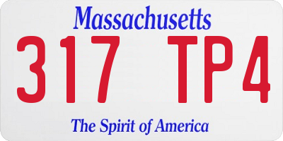 MA license plate 317TP4