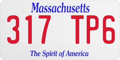 MA license plate 317TP6
