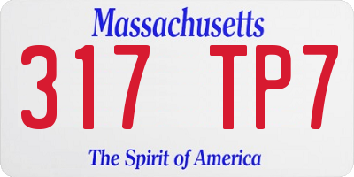MA license plate 317TP7