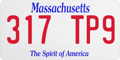 MA license plate 317TP9