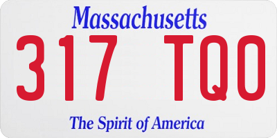 MA license plate 317TQ0