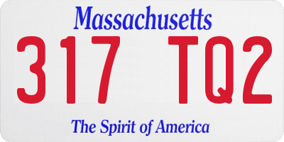 MA license plate 317TQ2