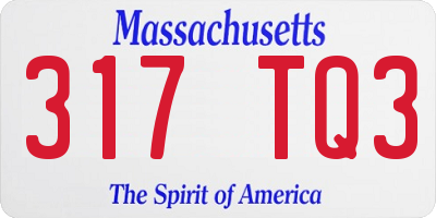 MA license plate 317TQ3