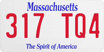 MA license plate 317TQ4