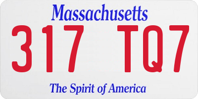 MA license plate 317TQ7