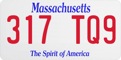 MA license plate 317TQ9