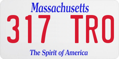 MA license plate 317TR0