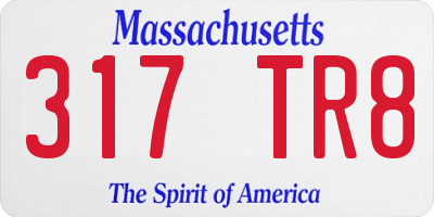 MA license plate 317TR8