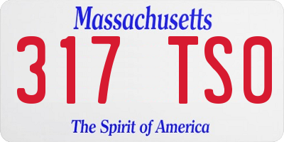MA license plate 317TS0