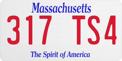 MA license plate 317TS4