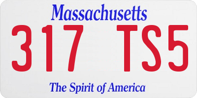 MA license plate 317TS5