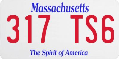 MA license plate 317TS6
