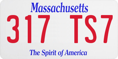MA license plate 317TS7