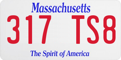 MA license plate 317TS8