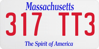 MA license plate 317TT3
