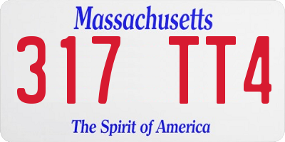 MA license plate 317TT4