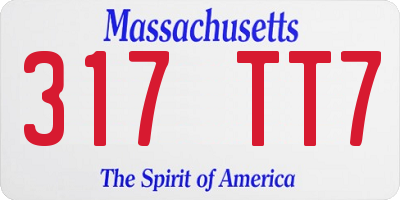 MA license plate 317TT7