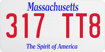 MA license plate 317TT8