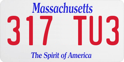 MA license plate 317TU3