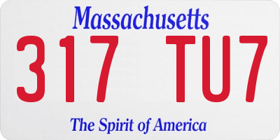 MA license plate 317TU7