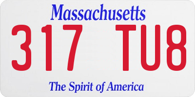 MA license plate 317TU8