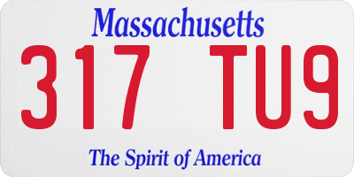 MA license plate 317TU9