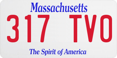 MA license plate 317TV0