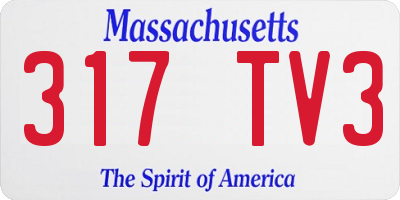 MA license plate 317TV3