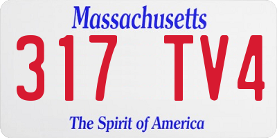 MA license plate 317TV4